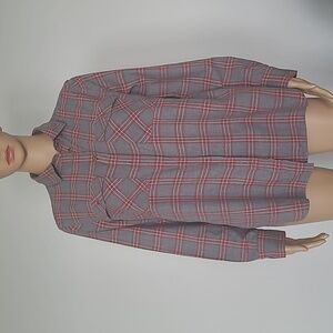 J. Crew Women’s Plaid Flannel Shirt Size 6 Red And Gray